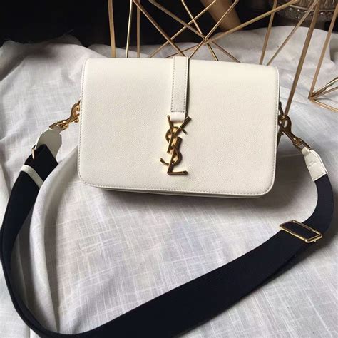 yves saint laurent white bag.